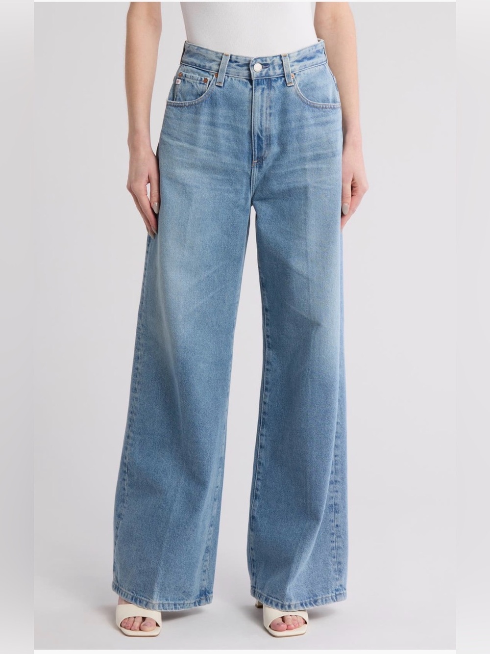 AG Deven High Wait Wide Leg Jeans - Light Blue NWT